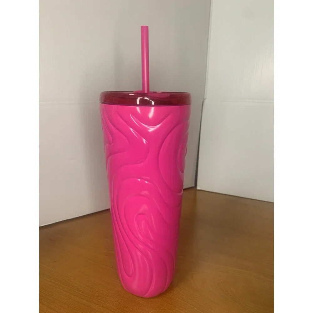 Starbucks Summer 2025 Vibrant Pink Swirl Hot/ Cold SS Venti Tumbler